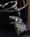 Game of Thrones Dire Wolf Metal Keychain - Silver. 