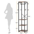Customised Coat Rack with Shelves, Freestanding Hall Tree with 3 Shelves and 8 Hooks, Industrial Clothes Stand for Entryway, Customizeable. 