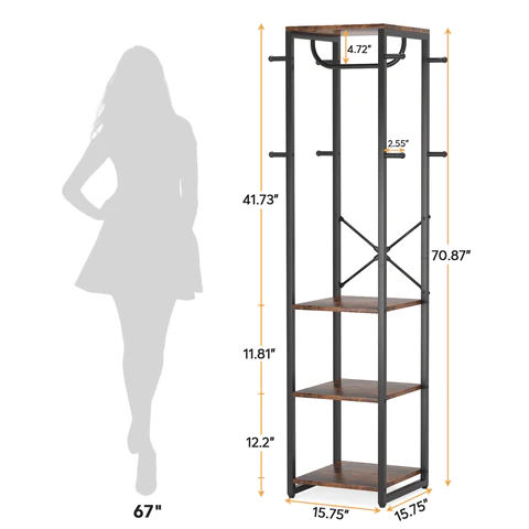 Customised%20Coat%20Rack%20with%20Shelves,%20Freestanding%20Hall%20Tree%20with%203%20Shelves%20and%208%20Hooks,%20Industrial%20Clothes%20Stand%20for%20Entryway,%20Customizeable%20-%20Image%206