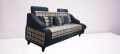 Sofa Combed Aram Design  3 Seater Stylish Dholki with Dutble ARM Black Check  & Colour Can be Customised {{ Special offer } Available. 