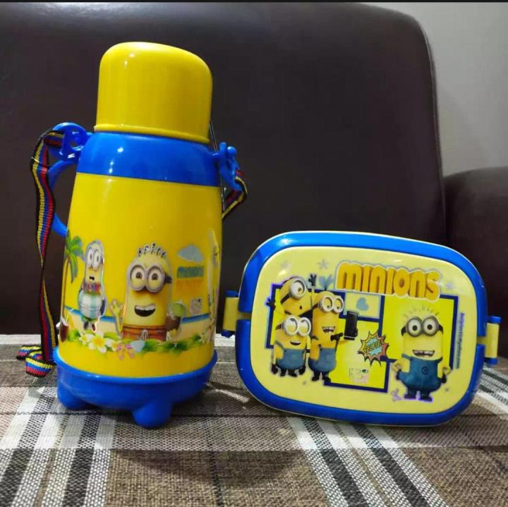 HOT AND COLD WATER BOTTLE WITH DOUBLE LAYER LUNCH BOX FOR SCHOOL KIDS ...