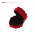 Beautiful Heart shape Ring Box Red Velvet wrapped-Empty Box. 