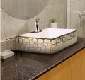 Alkhaleej Ceramic Table Top Glossy Rectangular shape Wash basin for bathroom. 