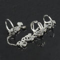 Double Finger Bands Smooth Rose Flower Shape Finger Rings. 