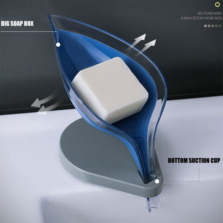 Plastic Leaf Shape Soap Holder – Self Draining Soap Dispenser - Decorative Plastic Soap Saver for Bathroom - Kitchen – High Quality Smart Soap Holder