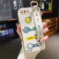 dienya For OPPO A12 Case With Wristband Cartoon Cute Emoticon  New Design Thin Shockproof Phone Case Pattern Plating Silicone Casing Full Cover Camera SoftCase Protection Cases. 