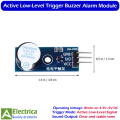 Active Low Level Trigger Buzzer Alarm Module 3.3V–5V With Jumper Wires Electronic Building Block for Arduino, MCU, and DIY Projects by Electrica. 