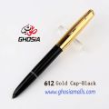 Gold Cap Luxury Style Refillable Fountain Pen ( Pack of 3 )-Premium Quality Sleek Design Slim Fountain Pen , Office & School Stationery Gifts. 