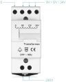 Navaris (45469.02) Door Bell Transformer 8V 12V 24V - for Wired Doorbell Chimes - DIN Rail Mountable 8VA 230V Mains Converter 8/12/24 Volts Output (Electrical Parts) - White. 