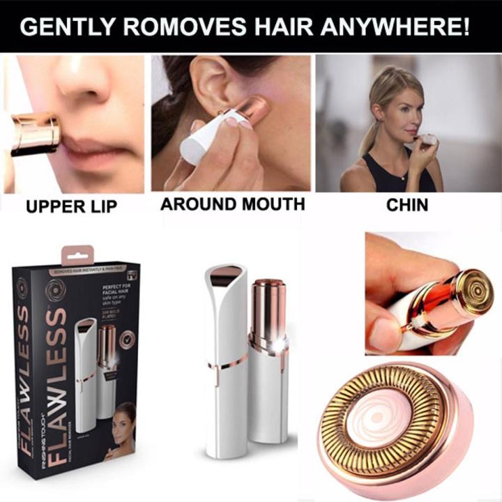Flawless Painless Facial Hair Remover For Women Cell Operated Epilator For Eyebrow Upper Lips Including Cell Battery