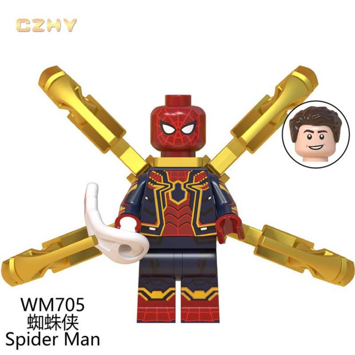 Avengers Endgame Lego Minifigures Super Heroes Pepper Spider Man Stan Lee Building Blocks Toys for Children WM6061