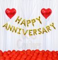 Happy Anniversary Decoration Kit  happy anniversary Foil Happy Anniversary Foil Balloons with 30 Shining Balloon Anniversary decoration items anniversary decorations for home. 