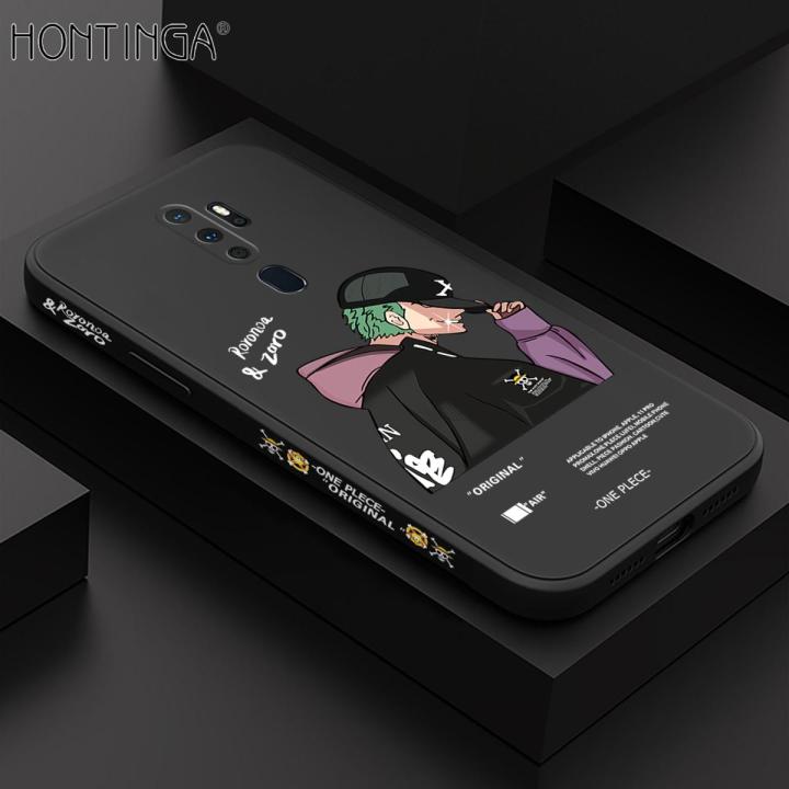 Hontinga for OPPO A5 2020 / A9 2020 Case Handsome Green Hair Boy Side Design Phone Cover Liquid Silicone Full Cover Camera Shockproof Protective Case