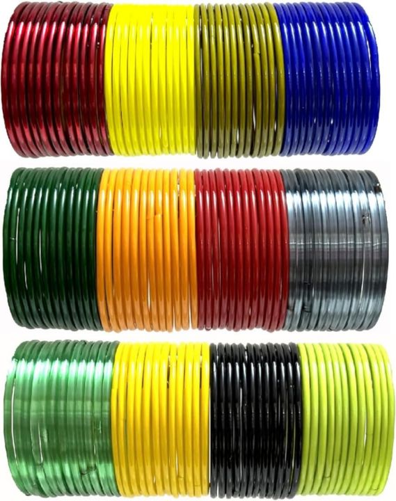 Pack of 15 Dozen in 15 colors simple glass bangles for girls plain glass bangles for girls