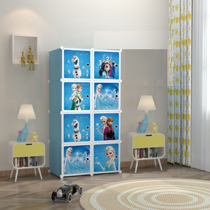 FROZEN 8 Cubes Storage Cabinet & Wardrobe For Kids With Hanging Rod - BY VIRSA