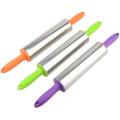 Stainless Steel Rolling Pin Dough Roller Smooth and Non Stick with Plastic Handle- Best Baking Tool. 