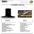 Combo Deal: Tokyo Kitchen Hood TK 02 (Touch and Hand Sensor) and Tokyo Kitchen Hob Glass NG or LPG (TK 1G) - Complete Kitchen Set with Warranty. 