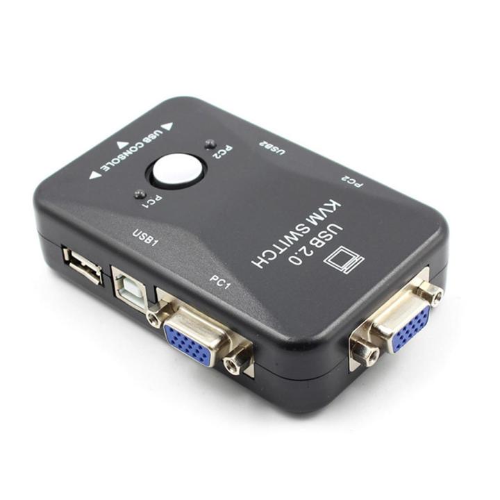 2 Port USB VGA KVM Switch Box For Mouse Keyboard Monitor Sharing Computer PC