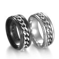 Elegant Vintage For Teens Punk Stainless Steel Fidget Spinner Men Rings Women Anxiety Rings Finger Rings Twist Chain. 