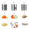 Manual Vegetable Slicer, Vegetable Slicer, 3-in-1 Multi-Function Drum Grater, Veggie Chopper Rotary Drum Grater, Cheese Grater with 3 Stainless Steel Cutting Drums (Green). 
