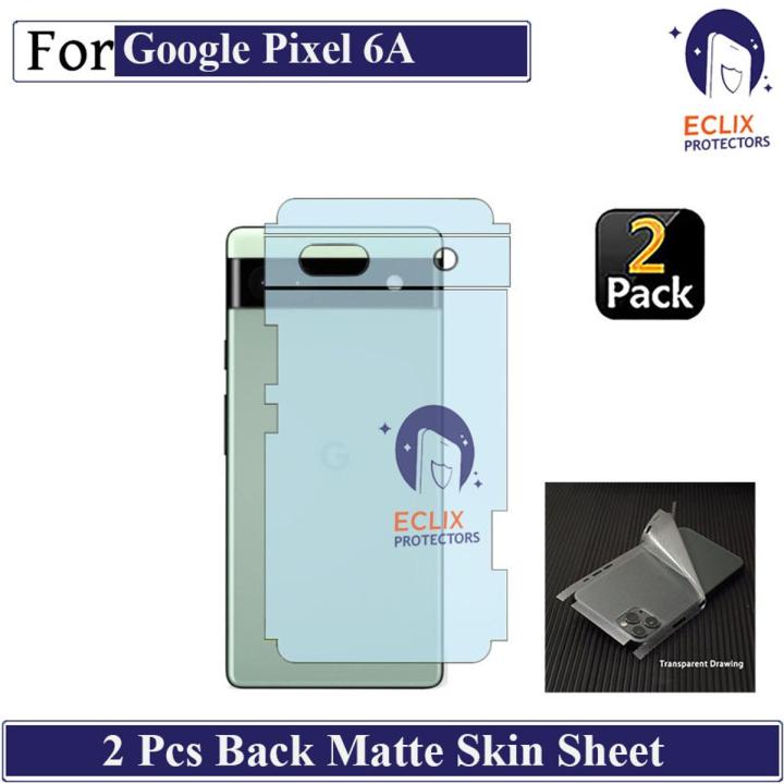 ECLIX PROTECTORS 2 Pcs Back Matte Skin For Google Pixel 6A Soft Skin Carbon Fiber - Transparent