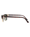 Ray-Ban Clubmaster Metal/Acetate Havana/Gold Frame Solid Green Lenses-RB3916-1304/31-52. 