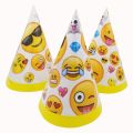 EMOJI THEME BIRTHDAY PARTY CAPS - PACK OF 10 PARTY CAPS - EMOJI BIRTHDAY PARTY CAPS. 