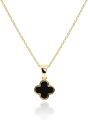 Unique Four Leaf Clover Necklace for Women Girl White / Black clavicle chain with finger ring. 