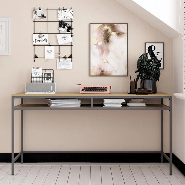 Compact Design Computer Desk, Study Table with Storage Shelf, Multi ...