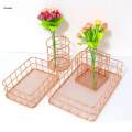 Wire Storage Basket Bin Organizer Holder for Kithen Bathroom Rose Gold Round. 