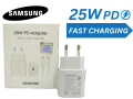 Original Samsung Charger 25W PD Adapter with USB-C to USB-C Cable (5A) For Galaxy S23 S22 Plus S21 S20 FE Note 20 10+ A54 A34 5G Phone. 