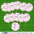 Pack of 12 PERSONALISED Engaged Mithai Cupcake Toppers 2.5 inches, Best for Engagement & Wedding Party Celebration Topper with ANY NAME. 