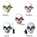 Universal Devil Head Neon Halloween Mask, Led Purge Mask 3 Lighting Modes For Costplay 1 Pc(Green). 