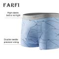 Comfortable Boxer Briefs Line Print Mid Waist Elastic U Convex Soft Breathable Moisture-wicking Anti-septic Men's Boxers Men Boxer Underwear. 