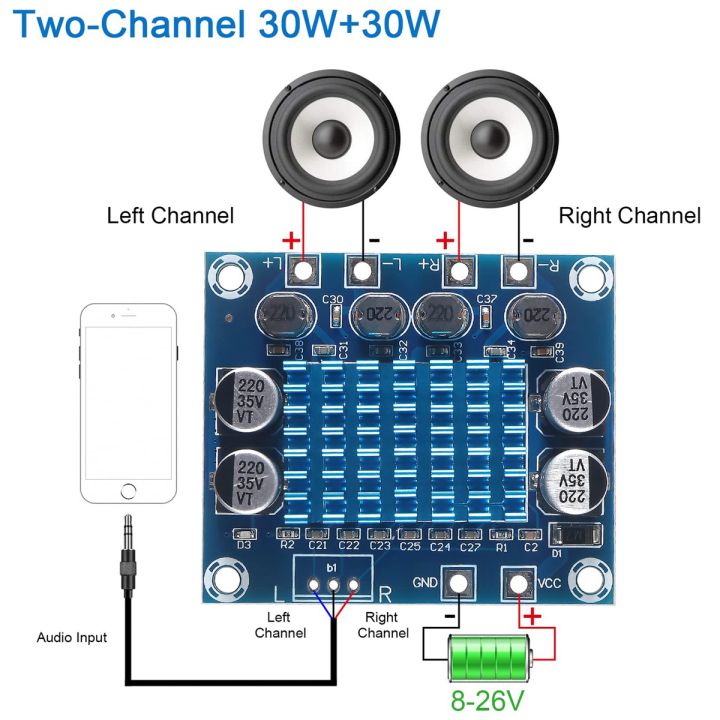 4P 30W+30W 2.0 Cha igit ter Aui Apifier ar