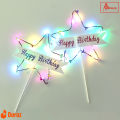 LED Lights (Custmize) & Happy Birthday Nikah Mubarik Happy Annyversary Cake topper for Birthday Party Decorations 4 inches. 