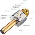 WIRELESS GOLD MIC WITH SPEAKER – BLUETOOTH KARAOKE RADIO MICROPHONE – WS-858. 