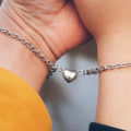 2 Pcs Magnetic Broken Heart Love Bracelet for Men and Women - 2pcs/Set Pair of Cuba Style Magnetic Chain Bracelet for Couples - Bracelet for Couples - Couple Bracelets - Korean Jewellery. 