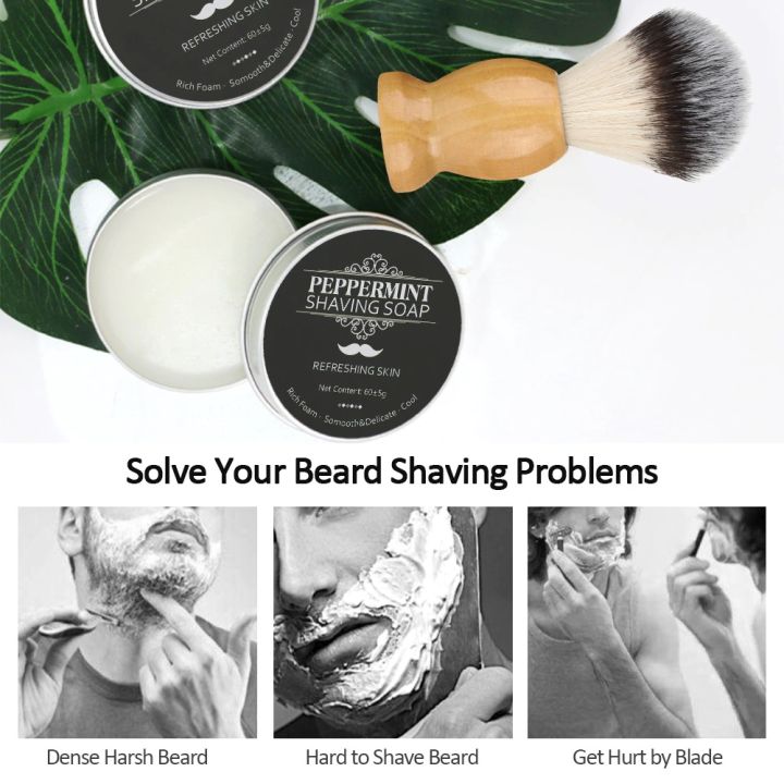 60g%20Mint%20Scented%20Men's%20Shaving%20Soap%20Shaving%20Cream%20Aluminum%20Boxed%20Foam%20Rich%20Gentle%20Handmade%20Shave%20Soap%20Shave%20Beard%20Cream%20-%20Image%2010