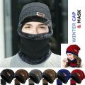 Winter Woolen Cap for Men And Women, Beanie Neck Warmer Cap Full Set, 2 Piece Garam Muffler Topi For Ladies, Winter Collection, Knitted Hat Scarf Cap, Winter Cap With Neck Cover, Cap With Neck Warmers, stylish skull cap, Thicken Hedging Balaclava Skullies. 