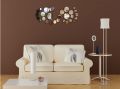 3D circle mirror wall decal living room decoration silver. 