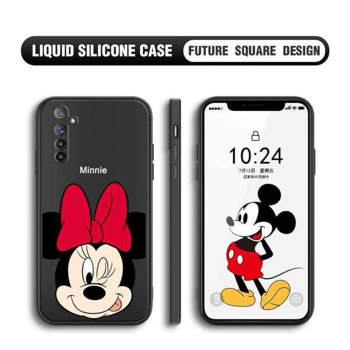 BILI for Realme 6 / Realme Narzo Back Cover Big Head Minnie Multicolor Liquid Silicone Phone Case Soft Square Lens Protection Phone Cases