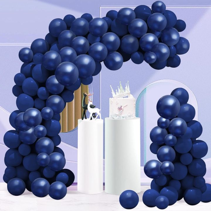 70 pcs 9 inch Matte Navy Blue Balloons without shinny for use birthday Backdrop Dull navy blue balloon Party Decorations for Birthday Wedding Baby Shower Anniversary Graduation Engagement matte balloon