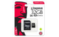 Kingston Memory Card 32GB Micro SDHC Flash Memory Card -DSLR Supported - Micro SD Card with jacket Adopter. 