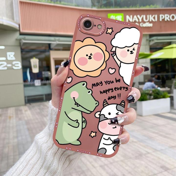 chenyyka For iPhone 6 Case With New Design Thin Phone Case Cartoon Cute Animal Pattern Shockproof Square Edge Softcase Silicone Casing Full Cover Angel Eye Camera Protection Cases