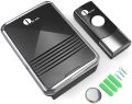1byone Easy Chime Wireless Doorbell Door Chime Kit with CD Quality Sound and LED Flash 36 Melodies to Choose,. 