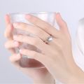 Douyin live supply chain angel kiss high imitation moissanite diamond ring women's vacant design diamond ring wholesale. 