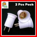 2Pcs B22 LED Light Male Sochet Base Type to AC Power 220V EU Plug Lamp Holder Bulb Adapter Converter. 