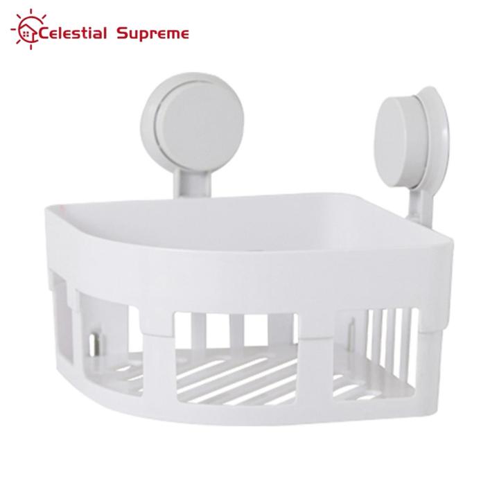 Removable Suction Cup Shower Tray Space-saving Shower Caddy with Drainage Hole Wall Mounted Bathroom Shelf for Organizing Toiletries Accessories Abs Material Shower Shelf