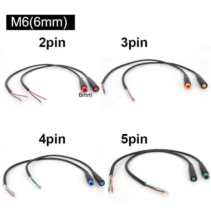 6mm M6 2/3/4/5 Pin core male female Julet Electric ebike power Cable Connector waterproof Scooter Brake Signal Sensor